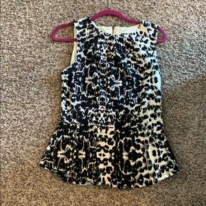 Leopard peplum top. Size M